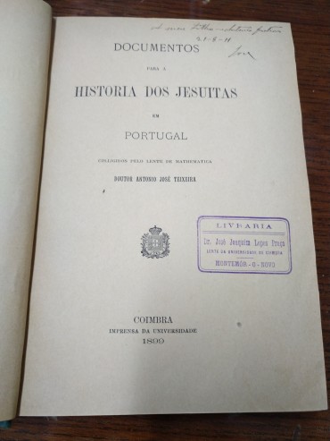 DOCUMENTOS PARA A HISTÓRIA DOS JESUITAS EM PORTUGAL