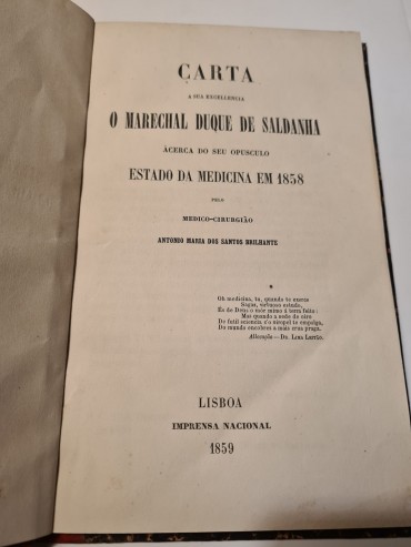 CARTA A SUA EXCELLENCIA O MARECHAL DUQUE DE SALDANHA