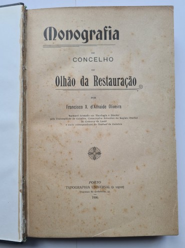 MONOGRAFIA DO CONCELHO DE OLHÃO DA RESTAURAÇÃO 