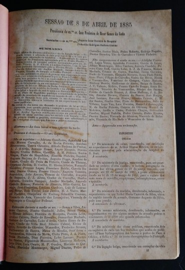 SESSÃO DE 8 DE ABRIL DE 1885