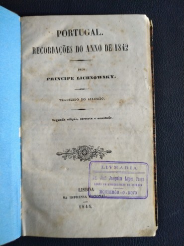 PORTUGAL RECORDAÇÕES DO ANNO DE 1842