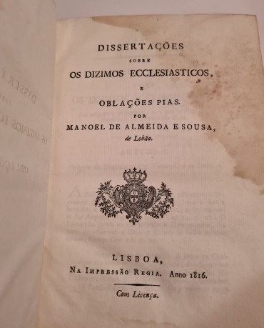 DISSERTAÇÕES SOBRE OS DIZIMOS ECCLESIÁSTICOS E OBLAÇÕES PIAS