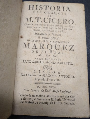 HISTORIA DAS ORAÇÕES DE M.T.CICERO