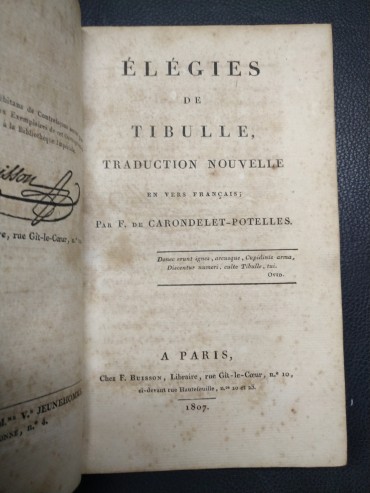 ÉLÉGIES DE TIBULLE