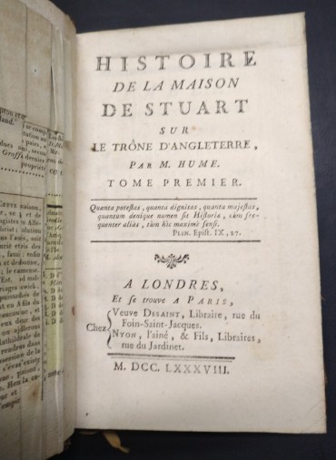 HISTOIRE DE LA MAISON DE STUART SUR LE TRÔNE D'ANGLETERRE - 4 TOMOS