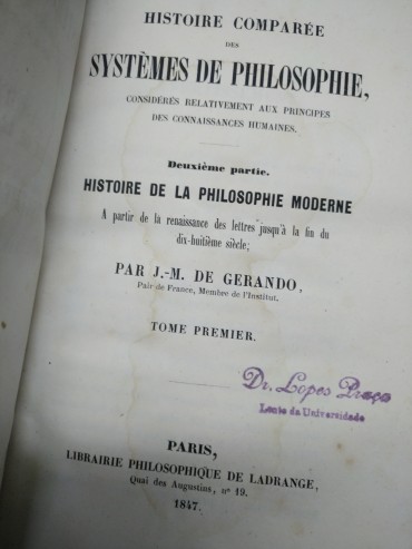 HISTOIRE COMPARÉE DES SYSTÈMES DE PHILOSOPHIE - 4 TOMOS