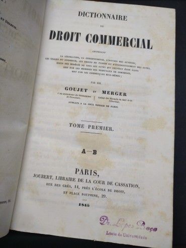 DICTIONNAIRE DE DROIT COMMERCIAL - 4 TOMOS