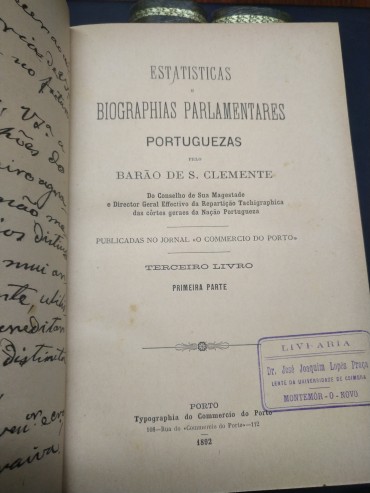 ESTATISTICAS DE BIOGRAPHIAS PARLAMENTARES PORTUGUEZAS - 3 TOMOS