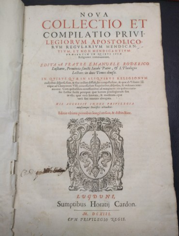 NOVA COLLECTIO ET COMPILATIO PRIVI LEGIORUM APOSTOLICO