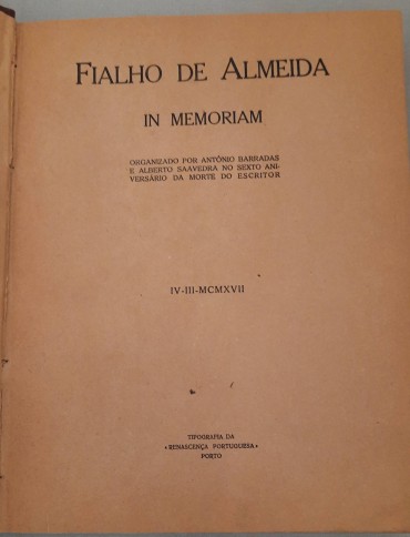 Fialho de Almeida in Memoriam	