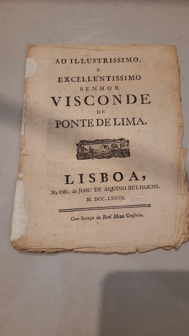 Edital «Ao Ilustríssimo e Excelentíssimo Senhor Visconde de Ponte de Lima»	