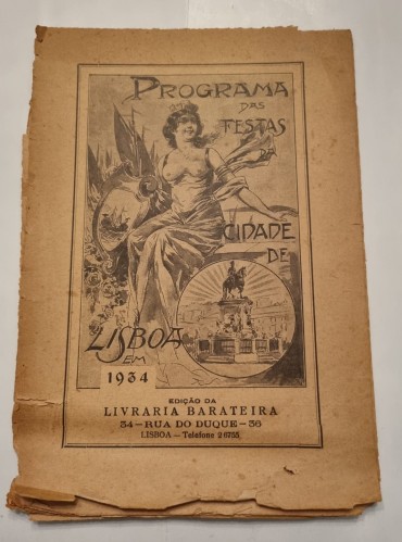 PROGRAMA DAS FESTAS DA CIDADE DE LISBOA EM 1934 