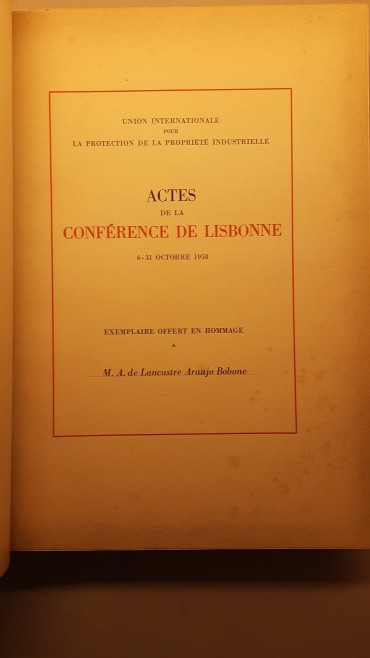 Propriété Industrielle, “Actes de la Conférence de Lisbonne”