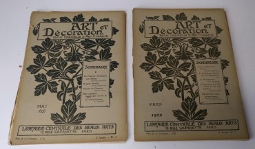3 Revistas “Art et Décoration – Mai de 1898, Mars e Avril 1902 