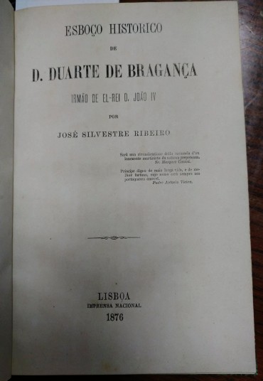 ESBOÇO HISTORICO DE D. DUARTE DE BRAGANÇA