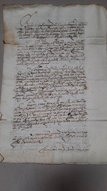 Manuscrito a Papel, 3 Fólios Cosidos