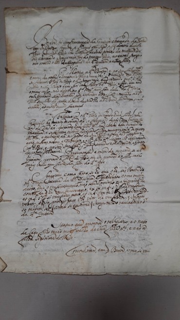 Manuscrito a Papel, 3 Fólios Cosidos