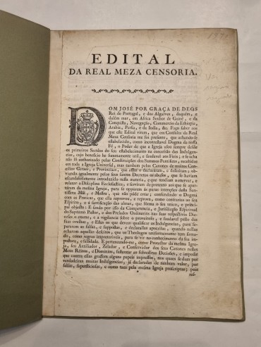 EDITAL DA REAL MEZA CENSORIA 1770