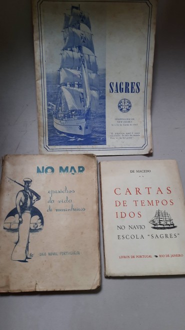 Três (3) Livros sobre o Mar e o Navio Escola Sagres	