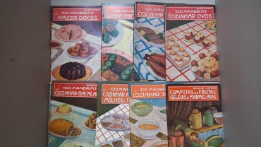 Sete (7) livros de receitas da coleção 100 maneiras de Rosa Maria