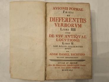 AUSONII POPMAE FRISII DE DIFFERENTIIS VERBORUM – 1761 