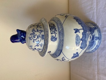 Pote Chinês azul e branco