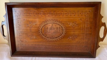 Tabuleiro em madeira com o Tasmahal