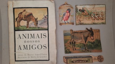 Dois Livros Infantis e dois cartões antigos