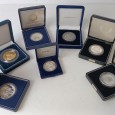 Sete moedas comemorativas 