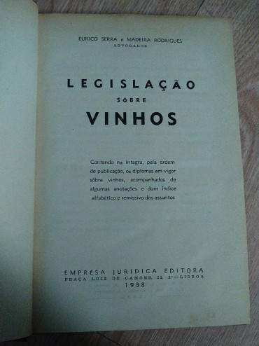 LEGISLAÇÃO SOBRE VINHOS