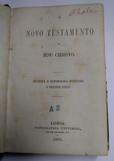 O NOVO TESTAMENTO DE JESUS CHRISTO
