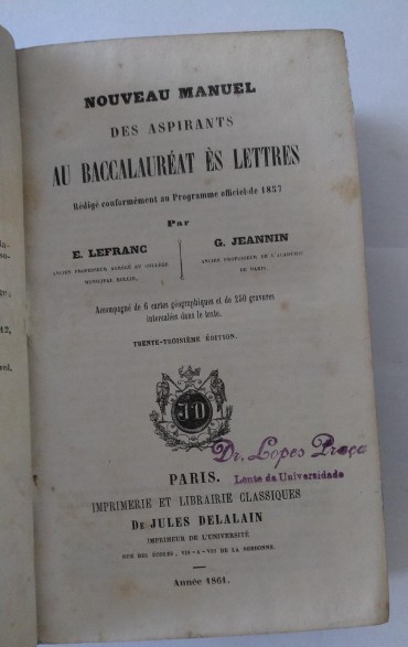 NOVEAU MANUEL DES ASPIRANTS AU BACCALAURÉANT ÈS LETTRES