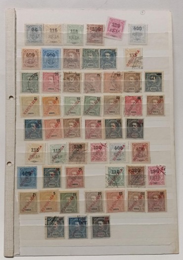 Conjunto de selos usados da Zambezia, Quelimano, Tete e Inhambane