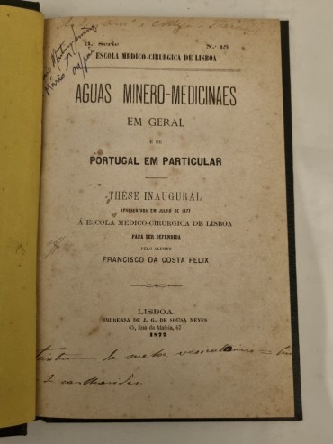 AGUAS MINERO-MEDICINAES EM GERAL E DE PORTUGAL EM PARTICULAR