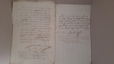 Dois Manuscritos de uma (1) Folha cada Ano de 1792/93