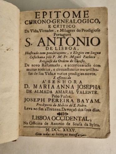 SANTO ANTÓNIO DE LISBOA 1735
