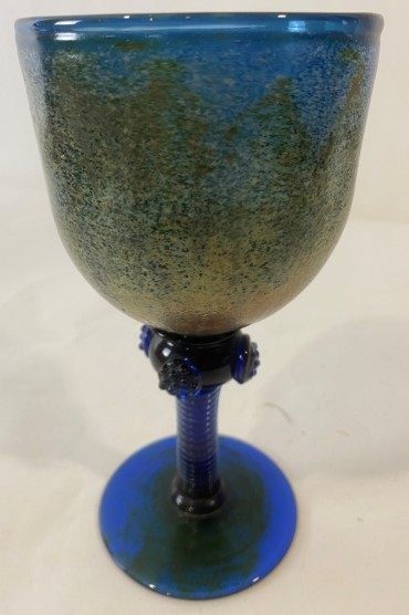 Taça em vidro azul 