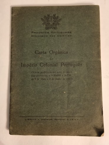 CARTA ORGÂNICA DO IMPÉRIO COLONIAL PORTUGUÊS 