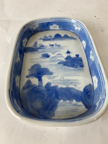 Covilhete em porcelana China azul