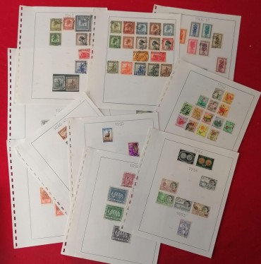 Conjunto de selos do Congo Belga de 1943/59 com correio aéreo