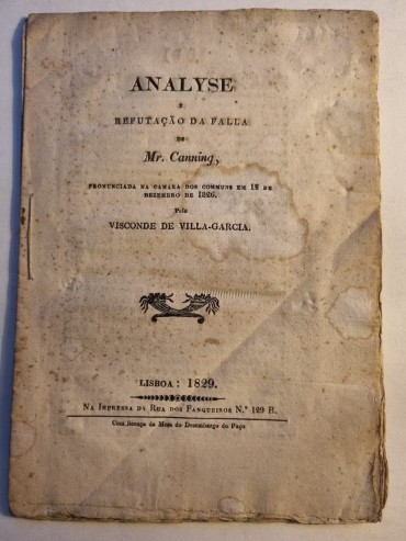 ANALYSE E REFUTAÇÃO DA FALLA DE Mr. Canning 