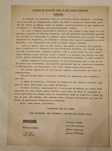 A MÚMIA DE ESTALINE QUER IR AO JOGOS OLÍMPICOS
