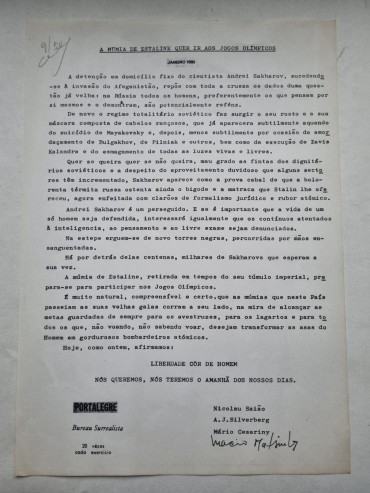 A MÚMIA DE ESTALINE QUER IR AO JOGOS OLÍMPICOS