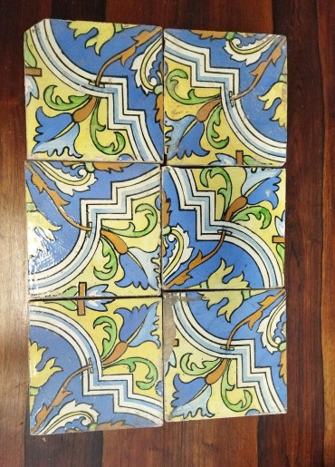 Lote de seis azulejos 