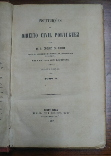 INSTITUIÇÕES DE DIREITO CIVIL PORTUGUEZ