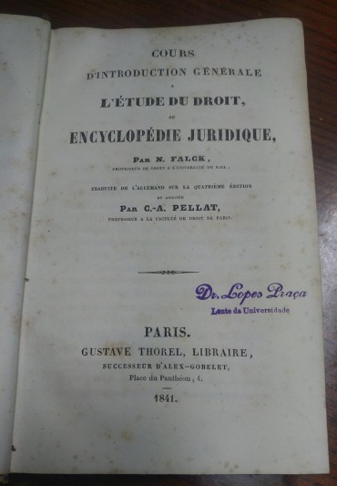 COURS D'INTRODUCTION GÉNÉRALE A L'ÉTUDE DU DROIT OU ENCYCLOPEDIE JURIDIQUE