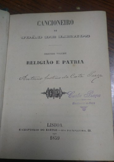 CANCIONEIRO DE JOÃO DE LEMOS - RELIGIÃO E PATRIA