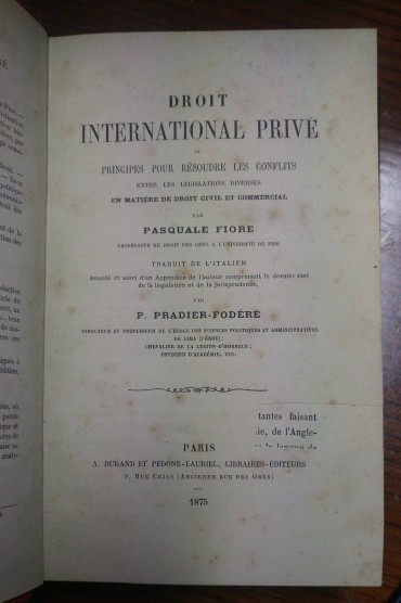 DROIT INTERNATIONAL PRIVE