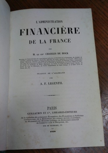 L'ADMINISTRATION FINANCIERE DE LA FRANCE