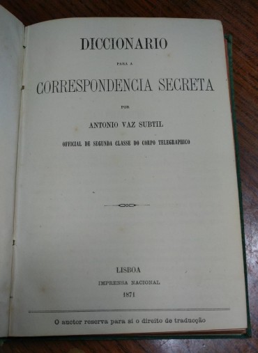 DICCIONARIO PARA A CORRESPONDENCIA SECRETA